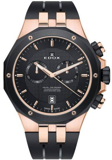 Edox Delfin Chronograph 10110 357RNCA NIR Men's Diving Watch 43 mm