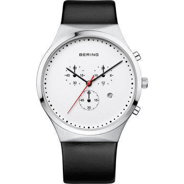 Bering Herenhorloge 14740-404 - Zwart Leer & Grijs RVS - 37-40mm