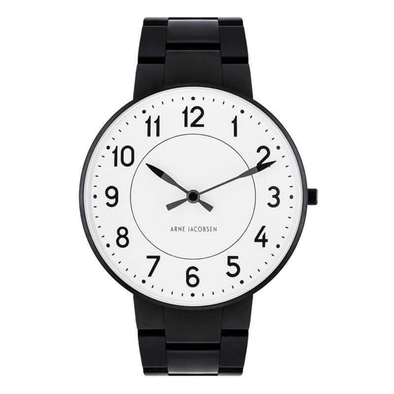 Arne Jacobsen Station Horloge Large 53412-2030 - 40mm - horlogeoutlet.nl