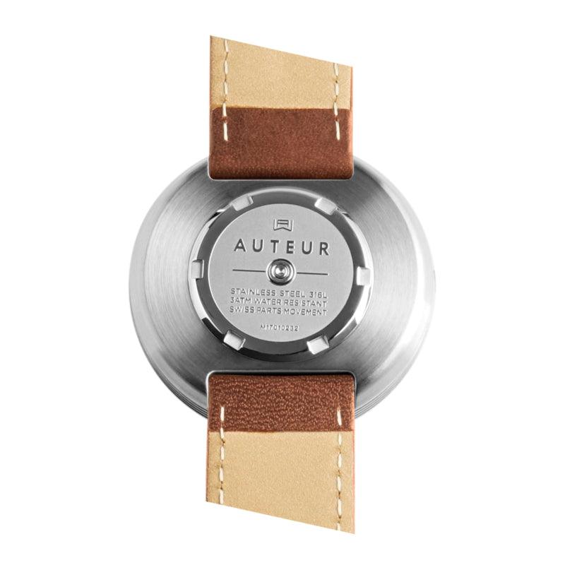 Auteur Watches Circles Mirage - Swiss Made Designhorloge Camel Leer 38mm - horlogeoutlet.nl