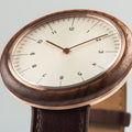 Auteur Watches Revolution IV - Swiss Made Houten Herenhorloge Bruin Leer 43mm - horlogeoutlet.nl