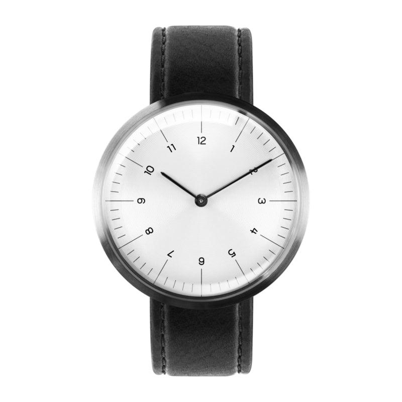 Auteur Watches Circles Classic - Swiss Made Designhorloge Zwart Leer 38mm - horlogeoutlet.nl