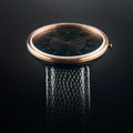 Auteur Watches Moonlight K Rose Gold - Extra Plat Designhorloge Zwart Leer 39mm - horlogeoutlet.nl