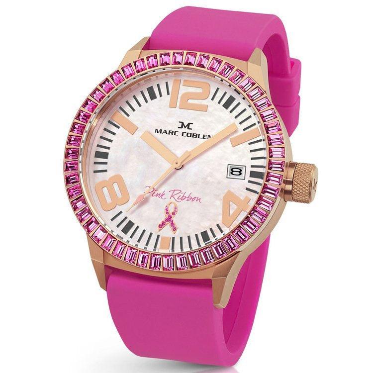 Marc Coblen MC45PR2 Pink Ribbon Rose Horloge 45mm - horlogeoutlet.nl