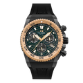 TW Steel Swiss Chronograaf Herenhorloge 44 mm met zwart rubberen band en goudkleurige bezel, limited edition duikmodel voor heren.