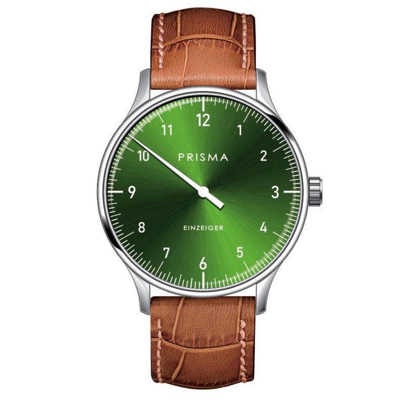 Prisma Design 'Einzeiger' Eenwijzerhorloge Groen 40mm - horlogeoutlet.nl