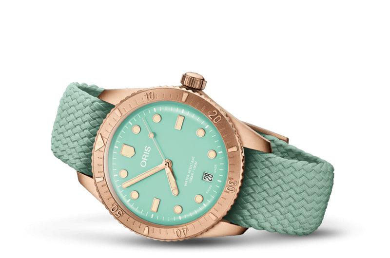 Oris Divers Sixty-Five Cotton Candy Bronze Green Unisex Horloge 38mm - horlogeoutlet.nl