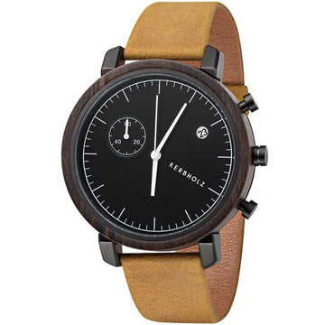 Kerbholz Franz Houten Chronograaf Horloge Sandalwood XL 45mm - horlogeoutlet.nl