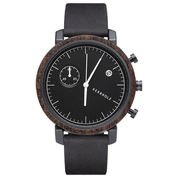 Kerbholz Franz Houten Horloge Sandalwood Midnight Black XL 45mm - horlogeoutlet.nl