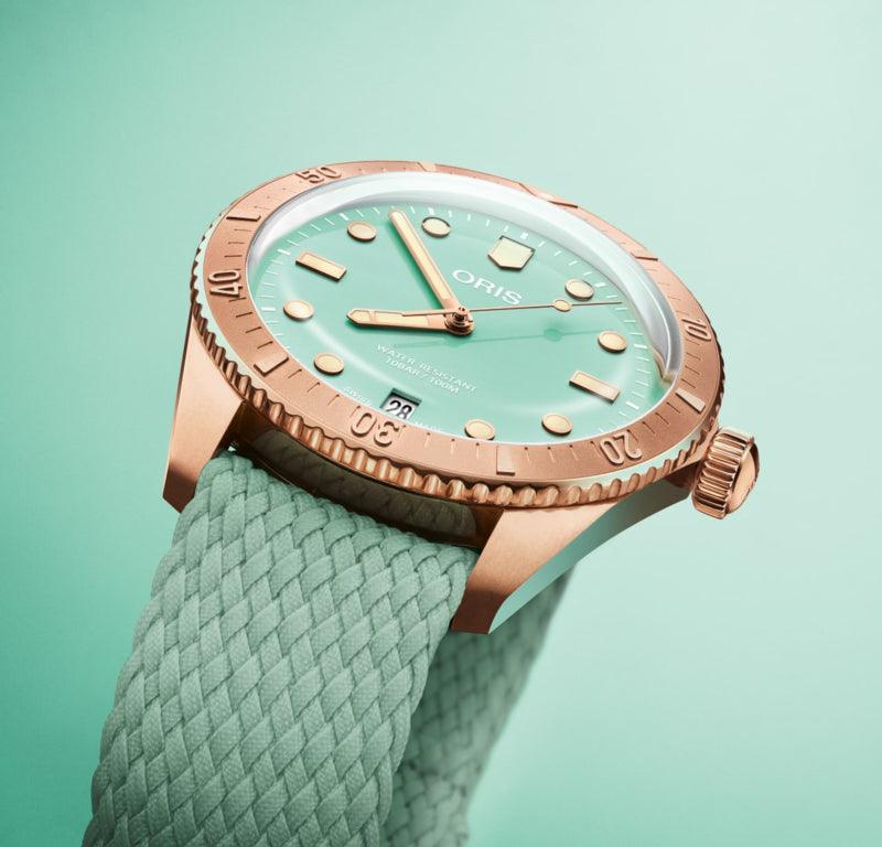 Oris Divers Sixty-Five Cotton Candy Bronze Green Unisex Horloge 38mm - horlogeoutlet.nl