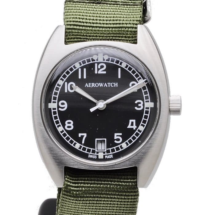 Aerowatch Unisex NATO Swiss Vintage Military Watch 35 mm