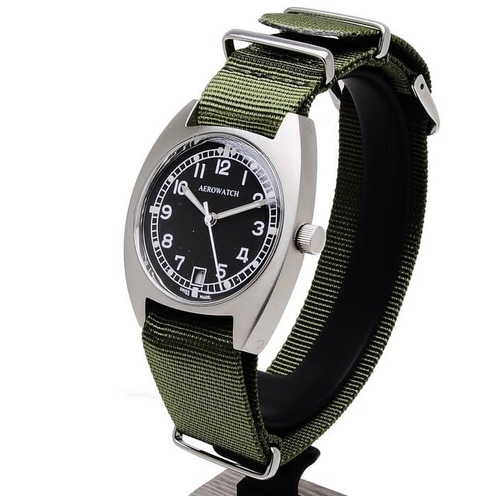 Aerowatch Unisex NATO Swiss Made Vintage Military Uhr 35 mm