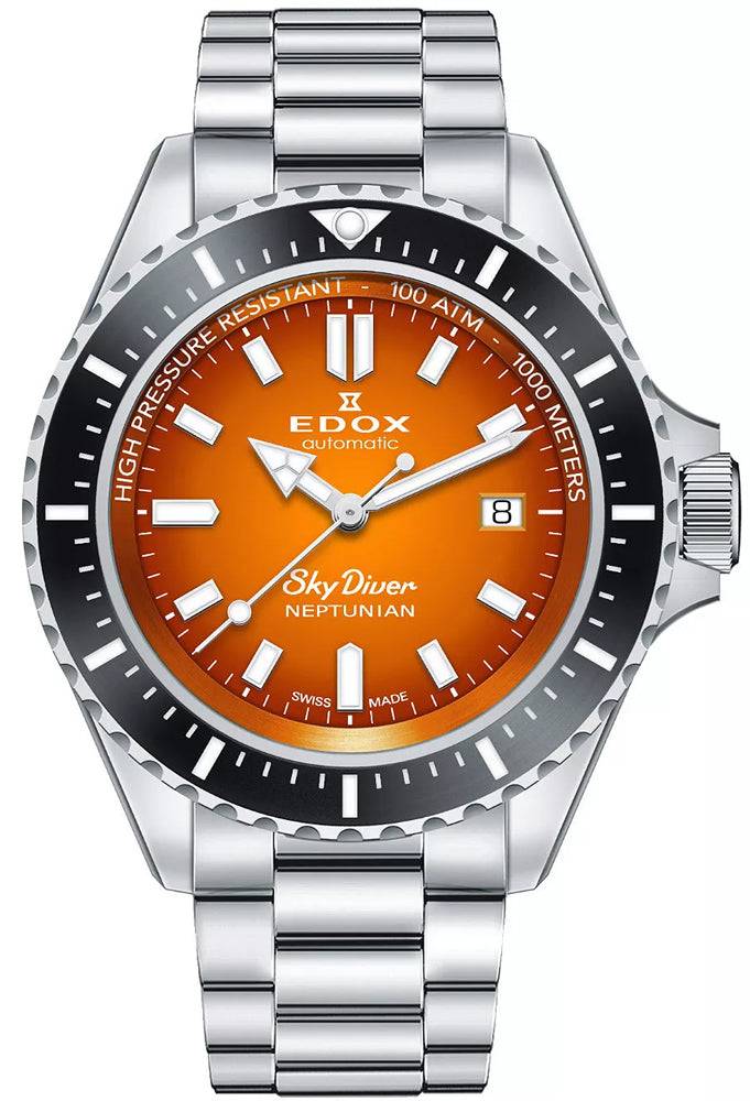 Edox Neptunian 80120-3NM-ODN Skydiver Men's Diving Watch 44mm