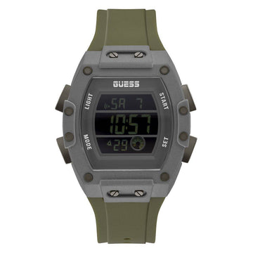 Guess Herenhorloge Grijs/Groen Resin Silicone 41-45mm