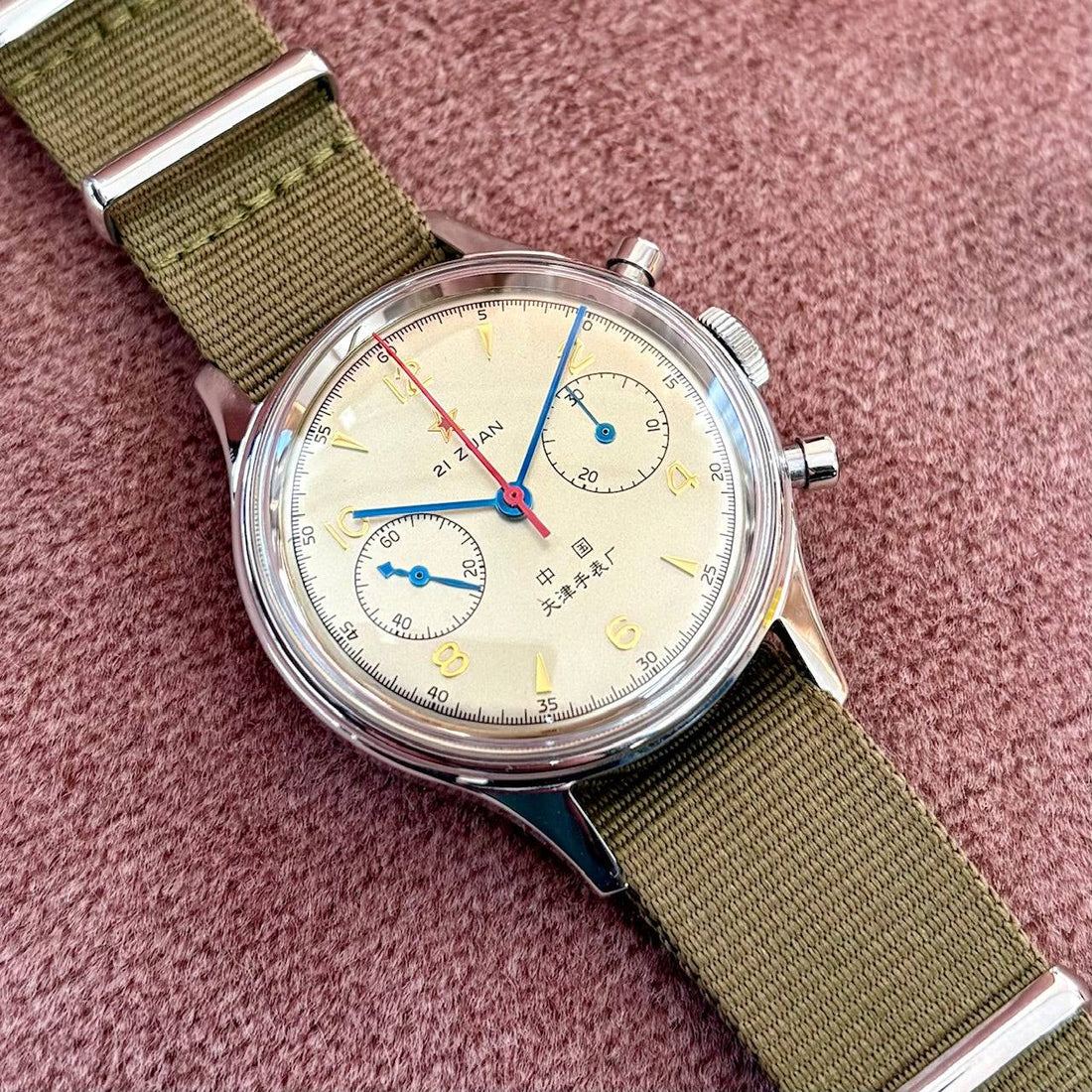 Seagull 1963 Mechanische Chronograaf 21 Zuan 38mm