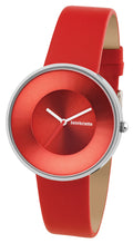 Lambretta Cielo Rood Dameshorloge - 37 mm met een stijlvol minimalistisch design, rode leren band en zilverkleurige kast. Waterdicht tot 5 ATM.