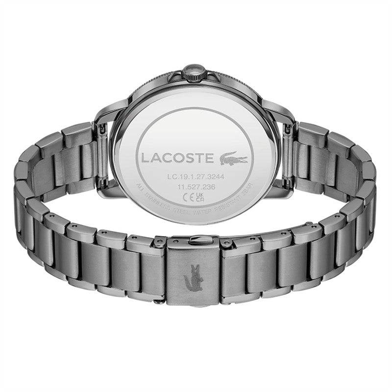 Lacoste horloge dames - LC2001220 met roestvrijstalen band en gegraveerd logo op de sluiting, ideaal voor een elegante en moderne look.
