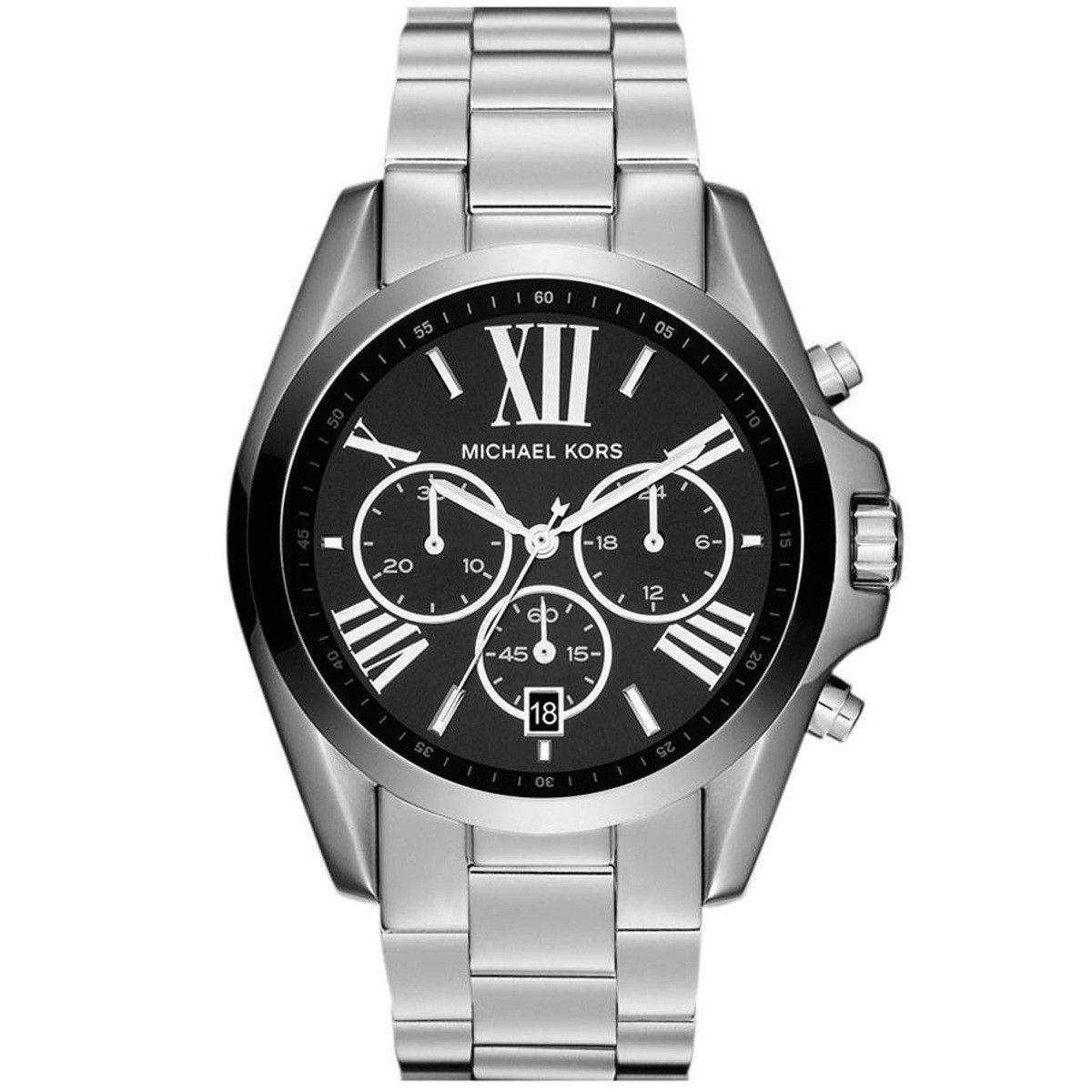 Michael Kors Herenhorloge MK5705 Zilverkleurig RVS Zwarte Wijzerplaat 41-45 mm