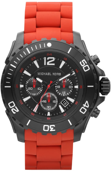 Michael Kors MK8212 Zwart/Rood RVS Herenhorloge 46-52mm