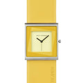 Rolf Cremer dameshorloge Yess 507205 34mm met vierkante gele wijzerplaat en gele leren band. Elegant horloge voor dames met 34mm diameter.