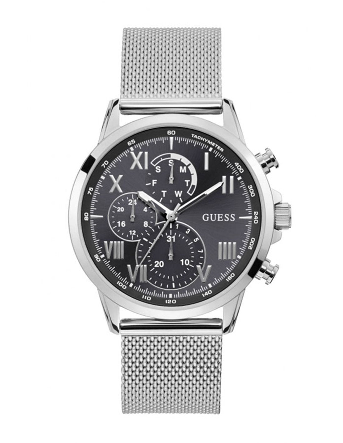 Guess Herenhorloge Grijs RVS - Stijlvol & Robuust 41-45mm