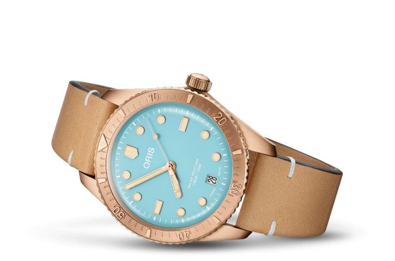 Oris Divers Sixty-Five Cotton Candy Bronze Blue Unisex Horloge 38mm - horlogeoutlet.nl