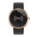 Auteur Watches Moonlight K Rose Gold - Extra Plat Designhorloge Zwart Leer 39mm - horlogeoutlet.nl