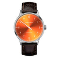 Prisma Design 'Einzeiger' Eenwijzerhorloge Oranje 40mm - horlogeoutlet.nl