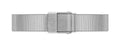 Zilverkleurige mesh horlogeband van de Daniel Wellington Quadro Studio DW00100522 dames horloge. Elegant en verstelbaar voor perfecte pasvorm.