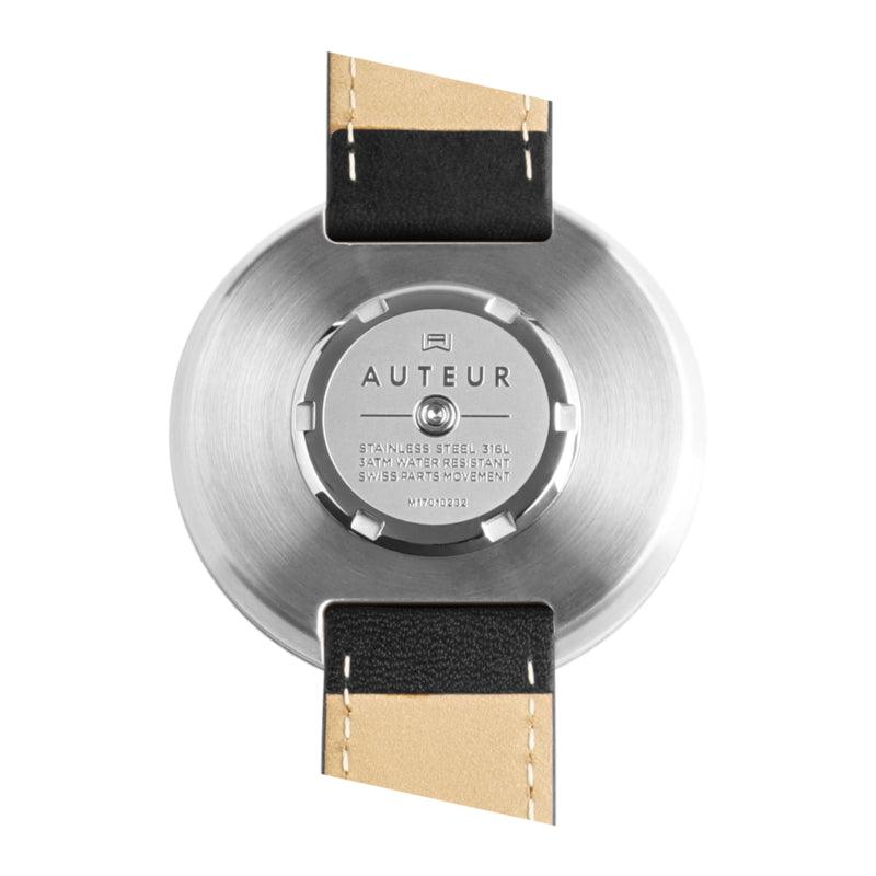 Auteur Watches Revolution I - Swiss Made Houten Herenhorloge Zwart Leer 43mm - horlogeoutlet.nl