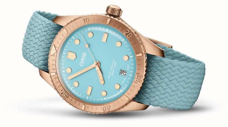 Oris Divers Sixty-Five Cotton Candy Bronze Blue Unisex Horloge 38mm - horlogeoutlet.nl