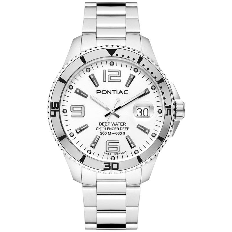 Pontiac Deep Water Swiss Made Staal Duikhorloge 20ATM 43mm - horlogeoutlet.nl