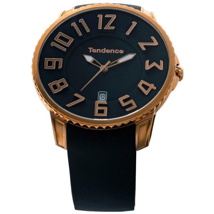 Tendence Gulliver Slim Horloge Rose Black 10ATM XL - horlogeoutlet.nl