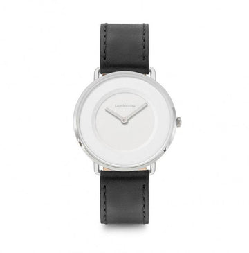 Lambretta Mia 34 Leather Silver White X-Black Ladies Watch - 34 mm