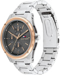 Tommy Hilfiger TH1710541 herenhorloge 43mm met roestvrijstalen band en roségouden bezel, stijlvol accessoire voor herenmode.